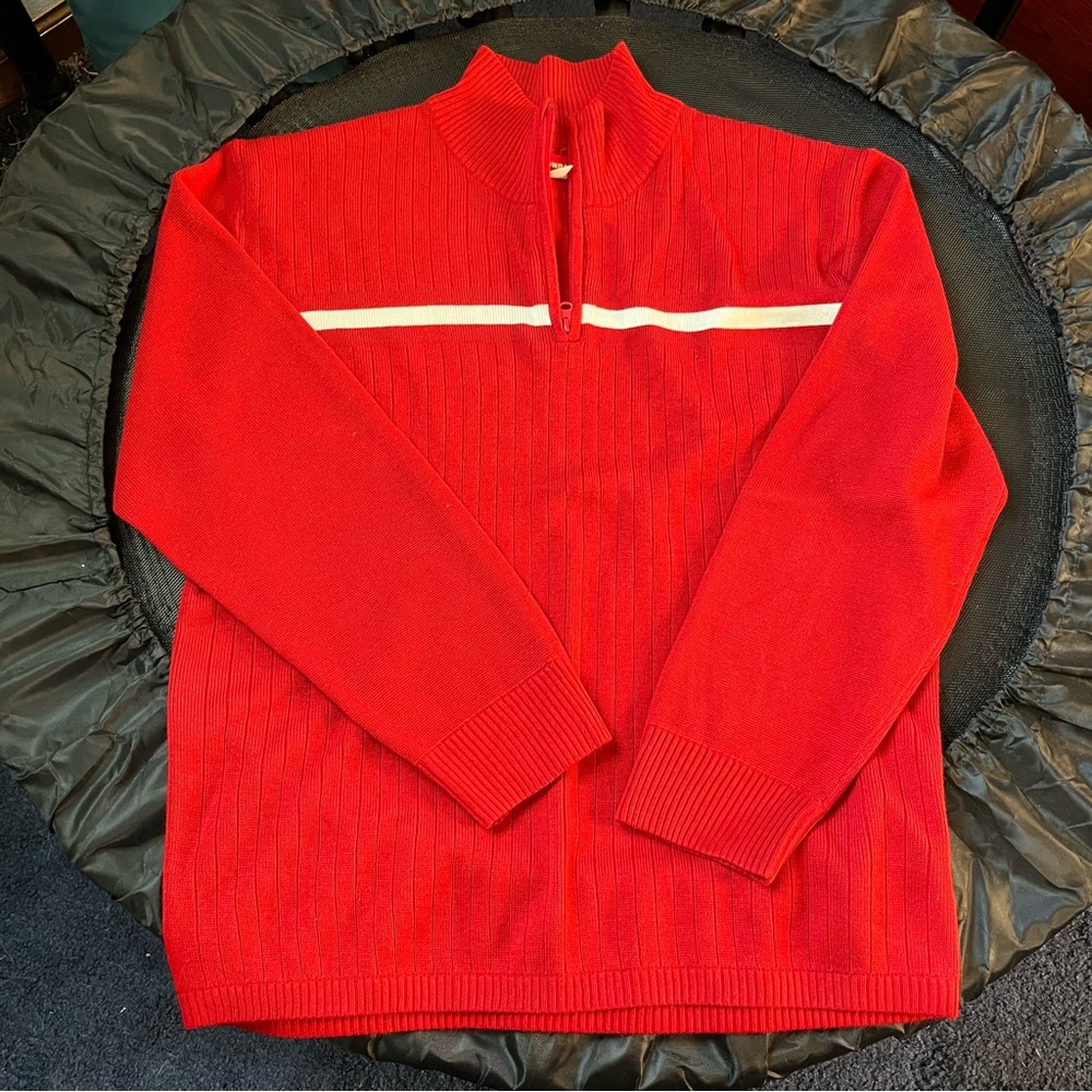 Men's Union Bay red with white stripe sweater-XXL